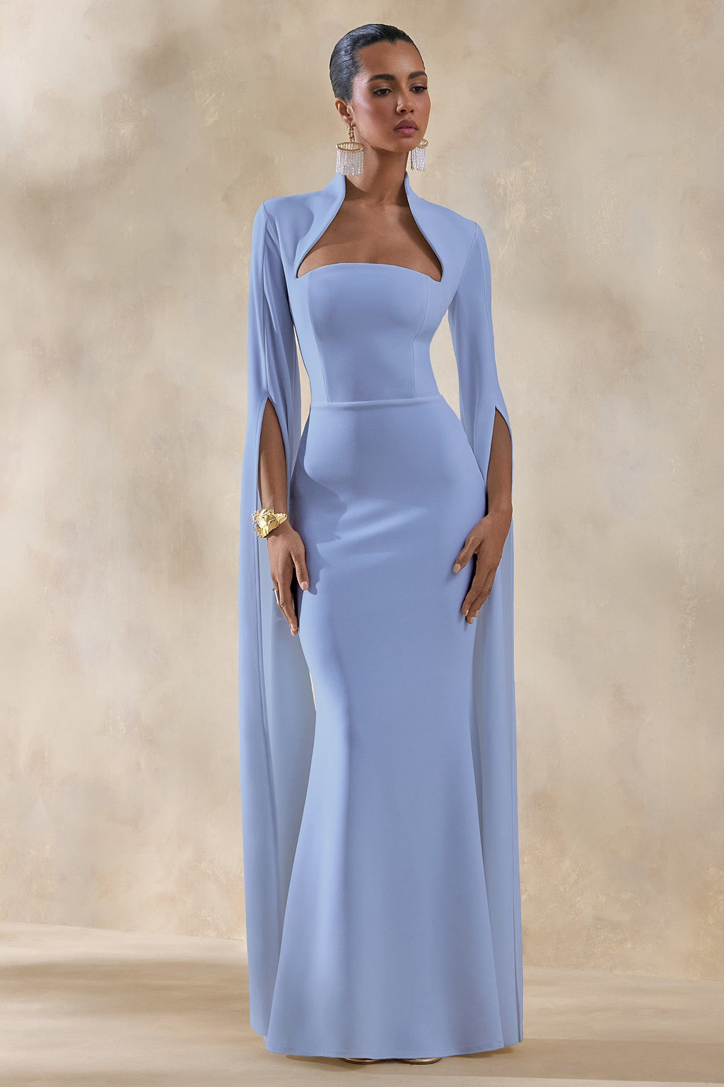 ECM_HR_CL138716013 - Esme | Light Blue Square-Neck Maxi Dress With Cape Sleeves 3.jpg