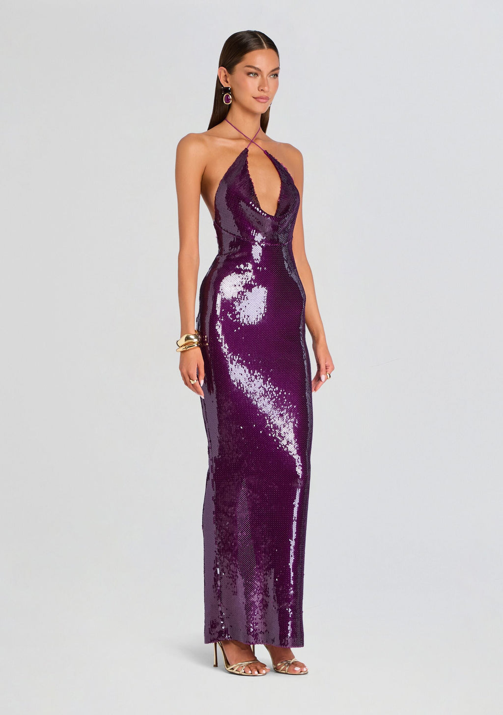 Gardena Payetli Premium Maxi Elbise