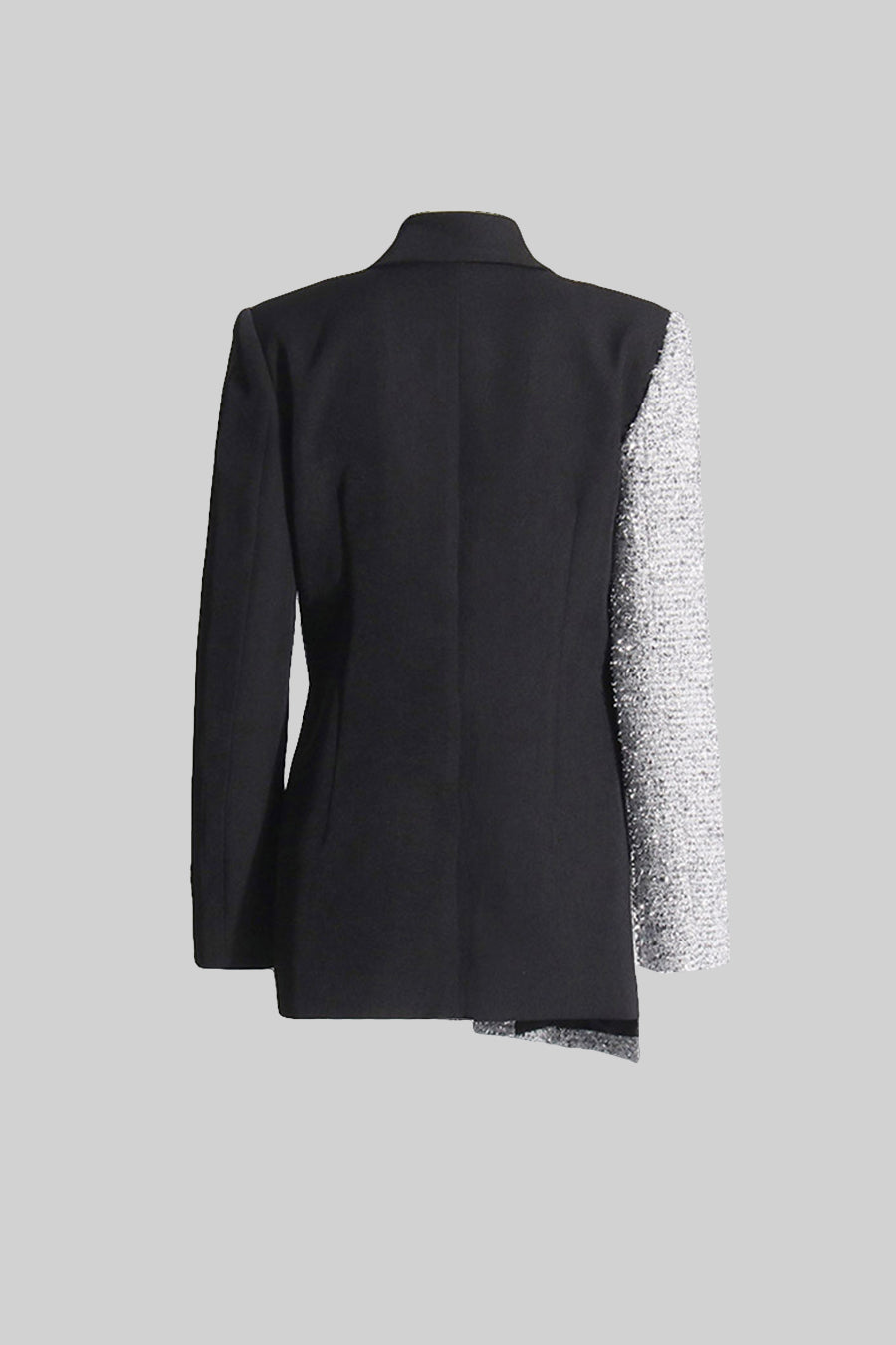 Asimetrik  Detaylı Modern Çift Renkli Blazer Ceket