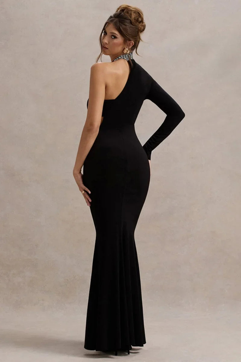 Diane Taşlı Özel Kesim Premium Maxi Elbise