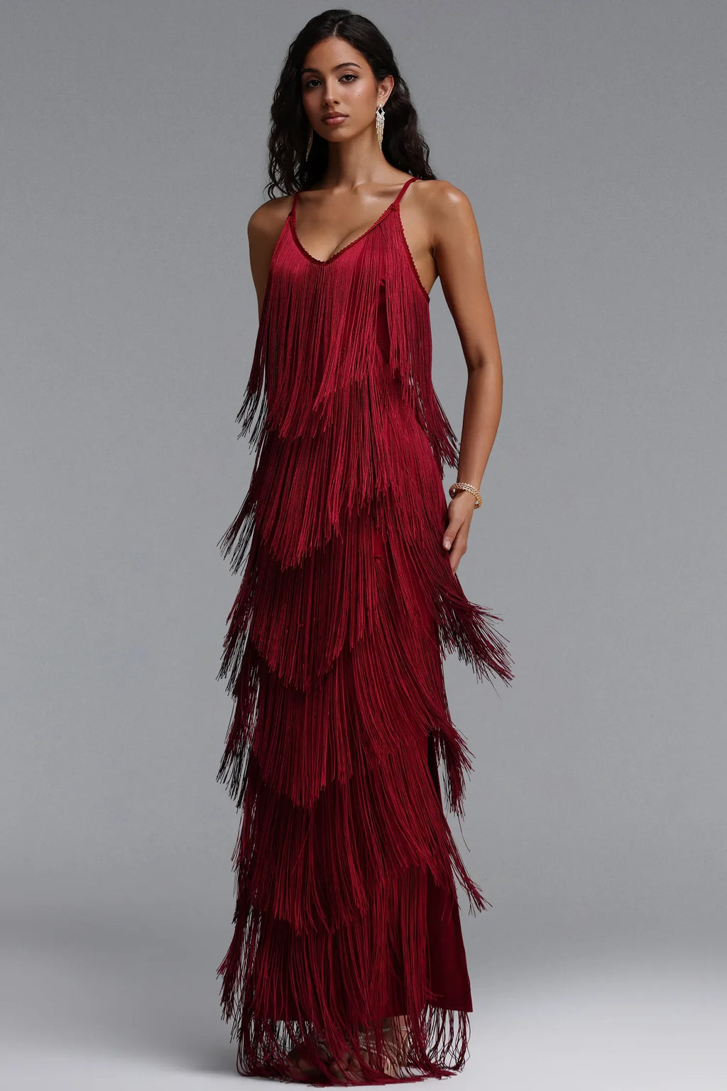 Grein Püsküllü Bandaj Premium Maxi Elbise